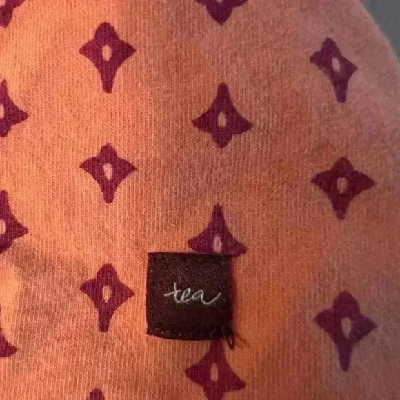 Tea Collection Print 100% Cotton Dress Orange with Pink Geometric Design Girls 8 - Picture 5 of 5